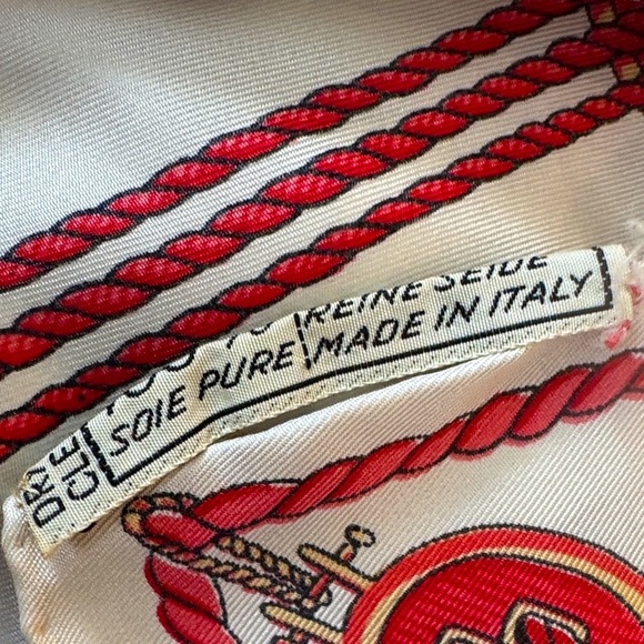 Authentic Celine Navy and Red Nautical Scarf - Picture 8 of 9